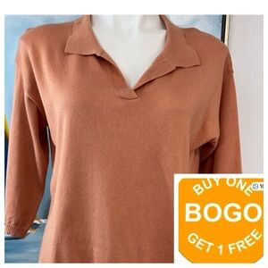 Iridium Sweater 100% Pima Cotton Terra cotta Size s/m